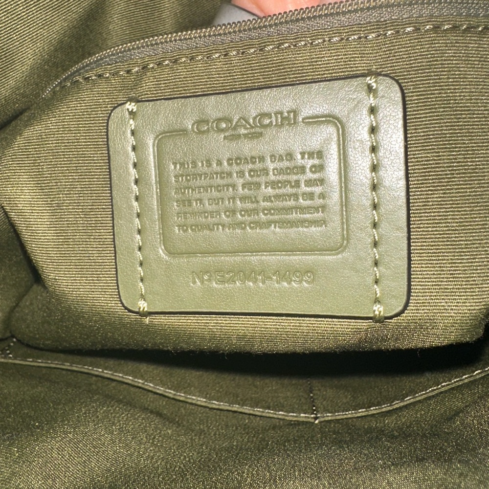 Coach Olive Green Tote with Matching Wristlet - Picture 3 of 5